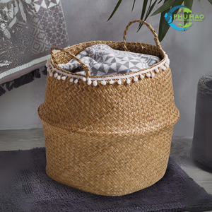 Decorative Handmade PHU HAO Brand Natural STRAW BELLY <b>BASKETS</b> for Plant Pot Cover and Home Decoration - Product Image 6