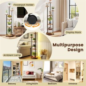 Supporto per Piante a 6 Livelli con Striscia LED RGB, Controllo Tramite App e Telecomando, Decorazione Domestica, Vasi e Fioriere Intelligenti Naturali - Product Image 5