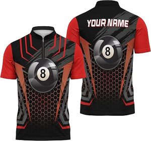 Camiseta de Billar Personalizada con Media Cremallera para Equipo de Snooker y Pool de 8 Bolas - Product Image 5