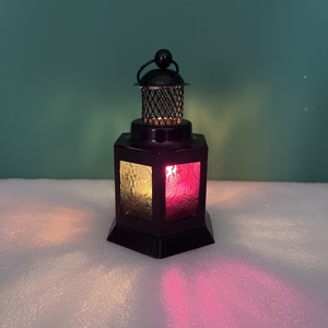Mini Metal Candle <b>Lantern</b> Decorative Color Glass <b>Tea</b> <b>Light</b> Holder for Home Wedding Ramadan Decor - Product Image 1