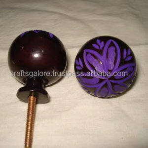 Perillas de resina hechas a mano para cocina, dormitorio, baño, gabinetes, elegante modelo de flor religiosa para manualidades y cajones, venta al por mayor - Product Image 3