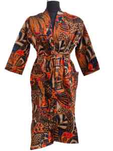 Kimono Nuevo con Estampado Kantha, Mangas Largas, Transpirable, Suave, Diseño Reversible con Cinturón, Ropa de Dormir para Mujer - Product Image 4