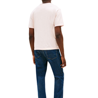 T-shirt à manches courtes rose clair personnalisé en gros pour hommes, décontracté, uni, basique, en coton