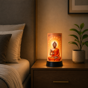 Buddha LED <b>Table</b> <b>Lamp</b> Spiritual Meditation Night Light USB Powered Warm Glow Buddhist Bedside Decor Pooja Room Home Office Gift - Product Image 4