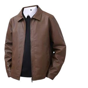 Veste en cuir pour homme printemps 2025 avec logo personnalisé, revers fins, coupe ajustée, coupe-vent et confortable, toile tendance, nouveauté - Product Image 4