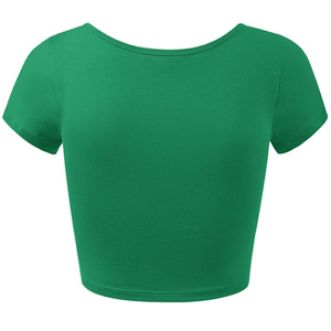 Camiseta Corta de Spandex con Logotipo Personalizado, Talla Grande, Diseño Sólido, Bordado, Secado Rápido, Transpirable, de Algodón para Mujer - Product Image 3