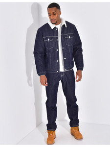 Conjunto de Chaqueta y Pantalones Vaqueros de Dos Piezas para Hombre, Casual, Transpirable, con Lavado Claro y Color Marrón Oscuro - Product Image 3