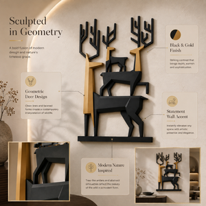 Décoration murale en fer forgé, sculpture géométrique en métal noir et or, art moderne pour salon, chambre, décoration intérieure - Product Image 5