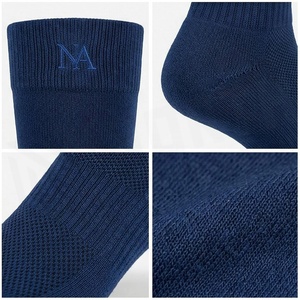 Crew <b>Socks</b> Geometric Pattern Blue Breathable Running <b>Socks</b> for Adults Spring Season - Product Image 4