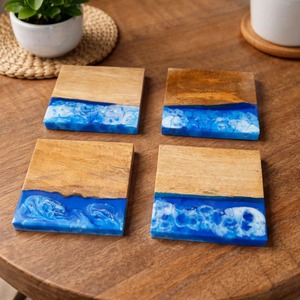 Luxury <b>Epoxy</b> Resin Coaster With Marble Finishing For Cup Mug Glass Protection And Stylish <b>Table</b> Decoration - Product Image 2