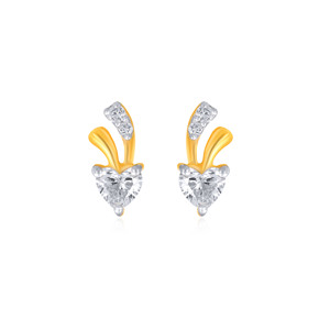 Boucles d'oreilles en diamant taillé en cœur Shiny Cherry Adore Diamond Studs, plaquées or 18 carats, bijoux romantiques pour femmes à porter tous les jours - Product Image 1