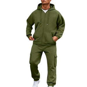 Conjunto Deportivo de Sudadera con Capucha y Pantalones de Chándal para Hombre, de Poliéster/Algodón, con Logotipo Personalizado, para Gimnasio y Jogging, Lavado Ácido, Color Sólido, Directo de Fábrica, OEM, ODM - Product Image 1
