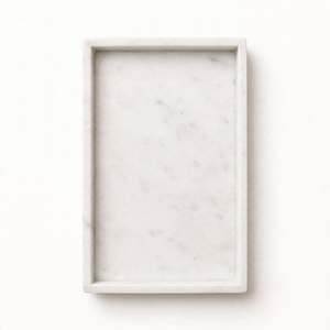 Bandeja de Almacenamiento Rectangular de Diseño Minimalista con Aspecto de Mármol Blanco para Uso en la Encimera del Baño - Product Image 4