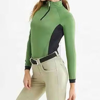 Chemises d'équitation pour femmes très demandées, à manches longues, respirantes, légères, séchage rapide, sous-vêtement de performance, vêtements d'équitation
