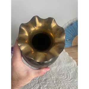 Traditional <b>Black</b> Metal <b>Floor</b> <b>Vase</b> With Gold Floral Design Handmade Decorative <b>Vase</b> - Product Image 3