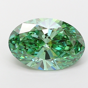 Diamante Sintético de Corte Ovalado Premium, Certificado IGI, Color Verde Intenso, Claridad SI 1, Piedra Suelta para Joyería Personalizada - Product Image 3