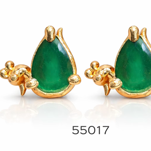 ต่างหูประดับพลอยสีแดงชุบทองพรีเมียมสำหรับผู้หญิง - เครื่องประดับทันสมัย น้ำหนักเบา และสวมใส่สบาย - Product Image 1