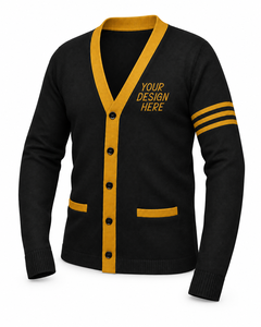 Custom Women's V-Neck Cardigan Sweater Knitted Button Front Long Sleeve With Logo <b>Patch</b> Autumn Winter Casual Wear - Product Image 3