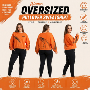 Women Oversized Pullover Sweatshirt Crew Neck Printed French Terry Shirt Ladies Knitted Winter Wear <b>Top</b> Women Casual <b>Sweat</b> Tee - Product Image 4