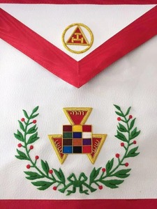 Delantal de Capítulo del Arco Real para Ex Arcánquillos, Rojo, Bordado a Mano, Bordado Personalizado - Product Image 5