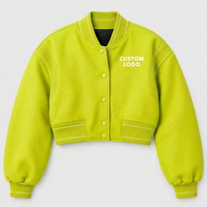 Veste Courte Femme Personnalisée Effet Délavé Coupe Oversize Manches Longues Col Montant Vintage Streetwear Automne Coton - Product Image 5