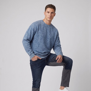 Camiseta Oversize Personalizada para Hombre con Efecto Ácido, Sudadera de Forro Polar Vintage con Lavado a la Piedra, Camiseta de Manga Larga con Cuello Redondo para Hombre - Product Image 4