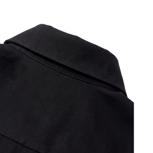 Veste en jean noire pour homme, style workwear, délavée, taille XL, col chemise, boutonnée, manches longues, poches à rabat sur la poitrine, poches latérales, coupe classique - Product Image 6