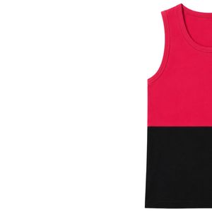 Red And Black Men Sleeveless Tank Top Color Block Design Casual Summer Vest Gym Fitness Workout Muscle Shirt Cotton <b>Athletic</b> - Product Image 3
