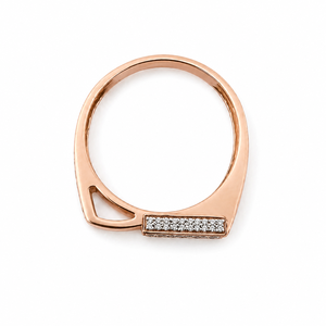 <b>Mens</b> 18KT Rose Gold Micro Pave Cubic Zirconia Square Signet <b>Ring</b> Open Adjustable Band Geometric Statement Wedding Party Gift - Product Image 4