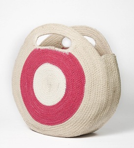 Bolso Tote Redondo de Algodón Estilo Bohemio, Ecológico, para Playa, Verano, Compras Diarias, Diseño Abierto - Product Image 4