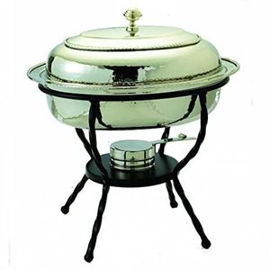 Designer Brass Buffet Chafing Dish with Lid Support <b>Frame</b>, Stylish Food Warmer for Wedding Catering Hotel Buffet Banquet Serving - Product Image 4