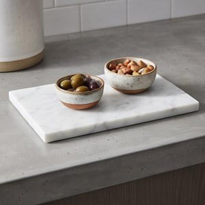 Tabla de Cortar Rectangular Minimalista de Mármol Blanco con Vetas Grises Naturales - Product Image 4