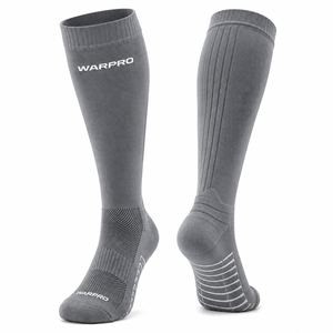 WARPRO <b>Knee</b> <b>High</b> Socks Gray Breathable Knitted Eco-Friendly Anti-Bacterial Quick Dry for Adults Autumn Sport Use Football Horse - Product Image 1