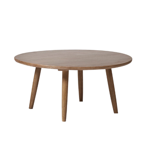 Mesa de centro redonda en oferta, hecha de madera de teca de buena calidad, con un estilo moderno y sencillo, adecuada para uso en exteriores. - Product Image 1