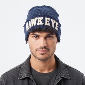 Bonnet unisexe en acrylique tricoté style pêcheur, à revers court, coloré, pour l'hiver et les voyages, style vieilli, logo personnalisé, ajustable, vente en gros - Product Image 1