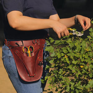 Ceinture porte-outils en cuir véritable robuste pour fleuriste, avec sangle à boucle réglable et rangement multi-compartiments, à vendre - Product Image 5