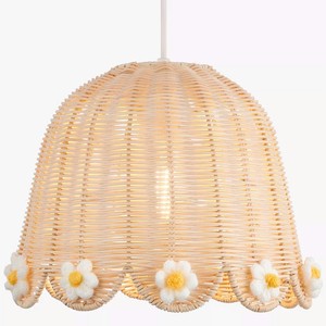 Floral Rattan Pendant Lamp Handmade Woven Bohemian Style <b>Nursery</b> <b>Light</b> Round Shape Plant Fiber Kids Room Decor - Product Image 1