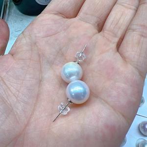 Wholesale 11-13mm Large Particle Freshwater <b>Edison</b> Pearl Earrings Strong Round Shape with Slight Cold <b>Light</b> Flaws - Product Image 3