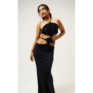 Halter Neck Cutout Maxi <b>Dress</b> - Product Image 3