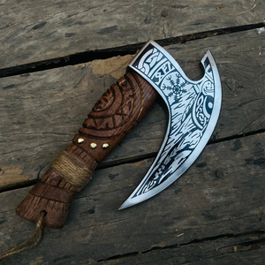 LEGACY BLADES มีดตัดพิซซ่าทำมือระดับพรีเมียมจากเหล็กคาร์บอนสูง พร้อมด้ามจับไม้กันลื่นที่ยั่งยืนทานทาน สำหรับการทำอาหารที่บ้าน - Product Image 2