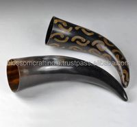 Vaisselle en corne de buffle fine, artisanale, durable, élégante, unique, authentique, style viking nordique, objet de collection