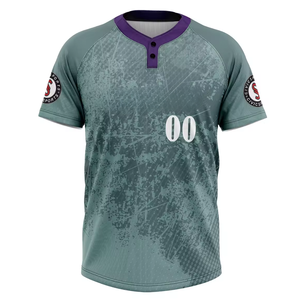 เสื้อเบสบอลแบบแห้งเร็ว ระบายอากาศได้ดี ราคาประหยัด ลายสายรุ้ง โพลีเอสเตอร์ สำหรับขายส่ง ชุดแข่งขันทัวร์นาเมนต์ - Product Image 4