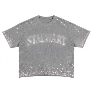 Men's Rhinestone Solid <b>Y2K</b> Formal Short Sleeve T-<b>Shirt</b> Regular Fit Heavyweight Fabric Eco-Friendly Anti-Wrinkle Silk Screen - Product Image 4