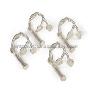 Durable matte <b>silver</b> metal <b>napkin</b> ring for long lasting use in both casual home dining and professional event settings - Product Image 4