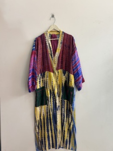 Lote al por mayor de kimonos vintage de crepé de seda teñidos a mano, estilo bohemio, para mujer - Product Image 3