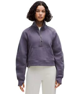 เสื้อสวมหัวคอเต่าหนาขนแกะสำหรับผู้หญิงเสื้อมีฮู้ดซิปแบบสั้นกำหนดเองพร้อมโลโก้กลับอบอุ่นสำหรับฤดูใบไม้ร่วงฤดูหนาว - Product Image 1