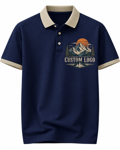 Polo de Manga Corta Azul Claro para Hombre, Corte Regular, Cuello con Botones, Venta al Por Mayor, Logotipo Personalizado, 100% Algodón - Product Image 2