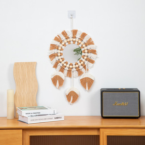 Scandinavian Style Wooden <b>Round</b> <b>Mirror</b> Featuring Elegant Decorative Design for <b>Wall</b> Decor Adding Warm Artistic Touch Any Space - Product Image 4