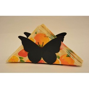 Porte-serviettes en forme de papillon avec motif de fruits, organiseur de papier autoportant pour utilisation sur table - Product Image 1