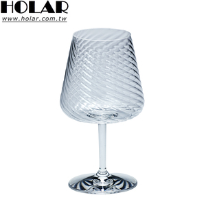 [Holar] Verres à vin en plastique côtelé incassable de haute qualité, fabriqués à Taïwan, 20 oz, pour bars, camping en plein air, pique-niques - Product Image 1